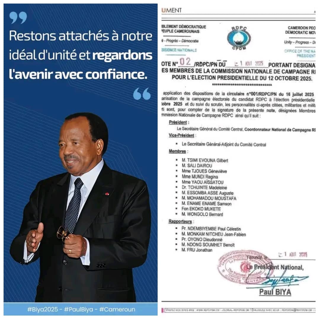 Présidentielle 2025 : Paul Biya lève le voile sur son équipe de ...