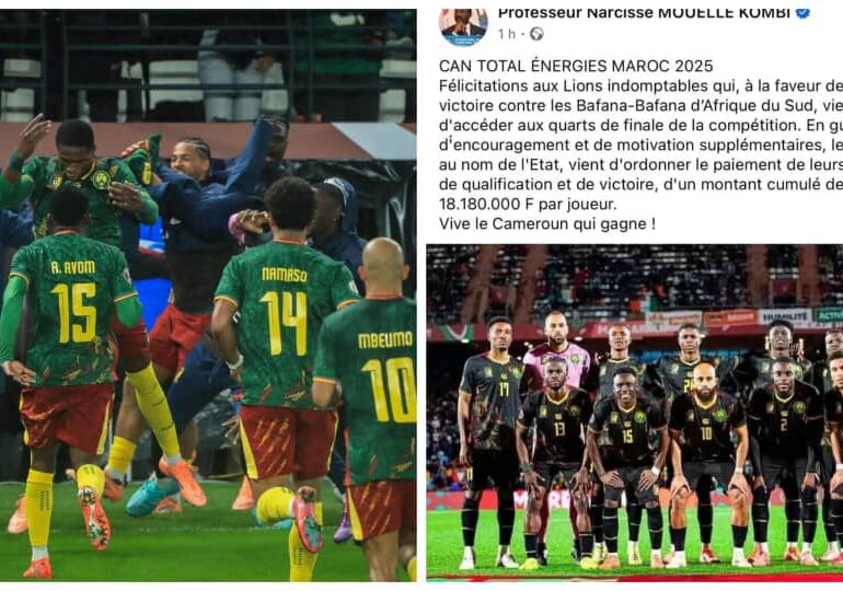 CAN 2025 : l’État dévoile la prime des Lions Indomptables après leur qualification pour les quarts de finale