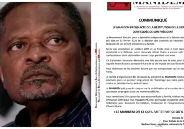 MANIDEM annonce un hommage national à son président défunt Anicet Ekane