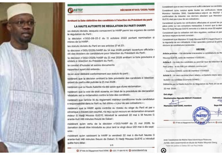Sénégal : Vers une candidature unique à la présidence du parti Pastef